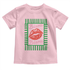 French Bisous Paris Vacation Retro Summer Vibes Toddler T Shirt TS11 Light Pink Print Your Wear