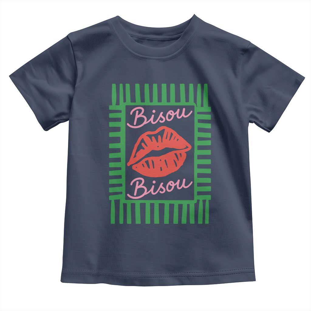 French Bisous Paris Vacation Retro Summer Vibes Toddler T Shirt TS11 Navy Print Your Wear