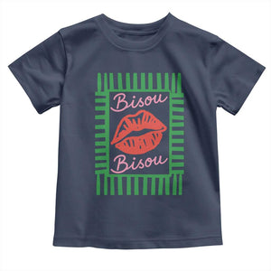 French Bisous Paris Vacation Retro Summer Vibes Toddler T Shirt TS11 Navy Print Your Wear