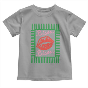 French Bisous Paris Vacation Retro Summer Vibes Toddler T Shirt TS11 Sport Gray Print Your Wear