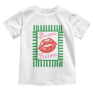 French Bisous Paris Vacation Retro Summer Vibes Toddler T Shirt TS11 White Print Your Wear