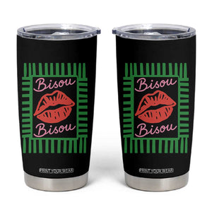 French Bisous Paris Vacation Retro Summer Vibes Tumbler Cup TS11 Black Print Your Wear