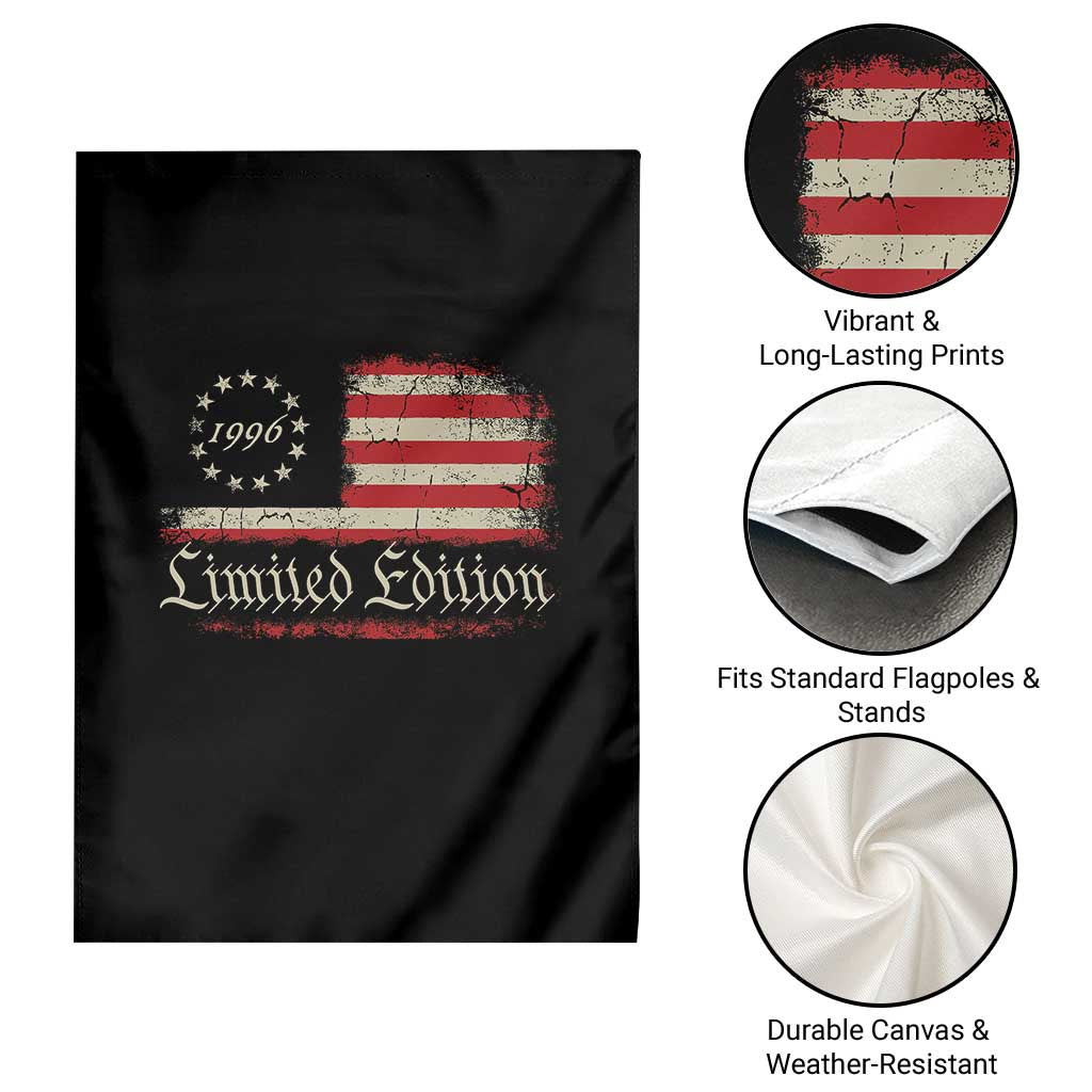 30th Birthday 1996 Limited Edition Garden Flag Gifts for 30 Years Old Vintage American Flag