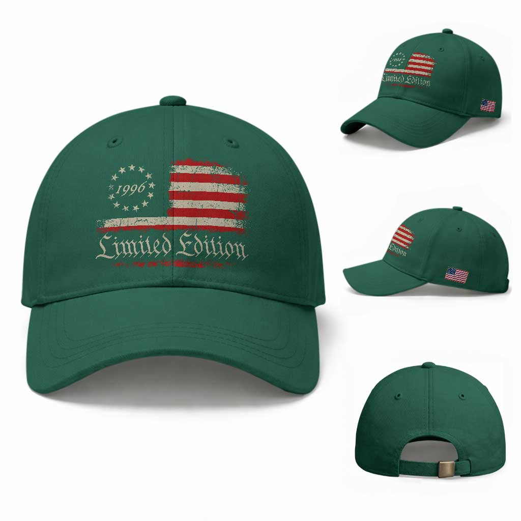 30th Birthday 1996 Limited Edition Baseball Cap Gifts for 30 Years Old Vintage American Flag
