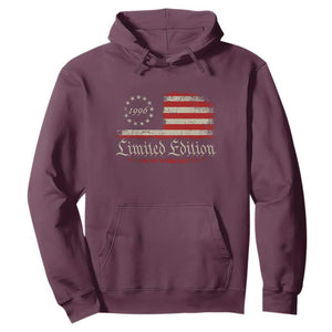 30th Birthday 1996 Limited Edition Hoodie Gifts for 30 Years Old Vintage American Flag