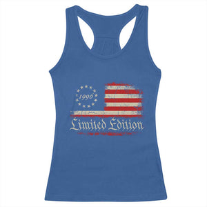 30th Birthday 1996 Limited Edition Racerback Tank Top Gifts for 30 Years Old Vintage American Flag TS11 Royal Blue Print Your Wear