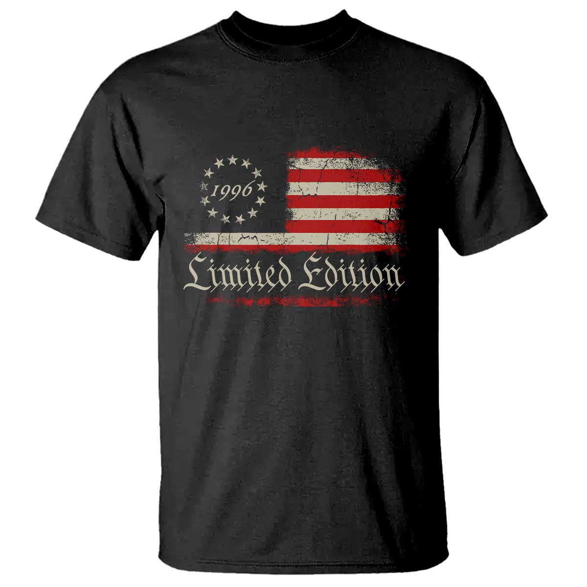 30th Birthday 1996 Limited Edition T Shirt Gifts for 30 Years Old Vintage American Flag TS11 Black Print Your Wear