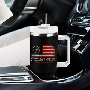 30th Birthday 1996 Limited Edition Tumbler With Handle Gifts for 30 Years Old Vintage American Flag