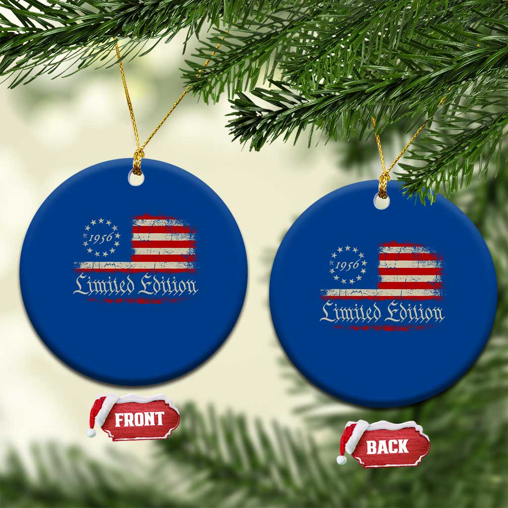 70th Birthday 1956 Limited Edition Ceramic Ornament Gifts for 70 Years Old Vintage American Flag TS11 1pc Blue Print Your Wear