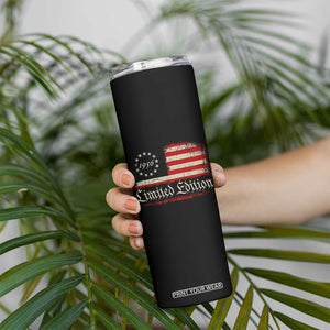 70th Birthday 1956 Limited Edition Skinny Tumbler Gifts for 70 Years Old Vintage American Flag