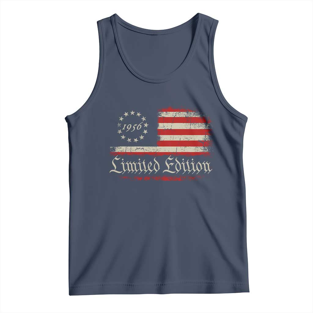70th Birthday 1956 Limited Edition Tank Top Gifts for 70 Years Old Vintage American Flag