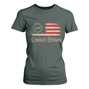 60th Birthday 1966 Limited Edition T Shirt For Women Gifts for 60 Years Old Vintage American Flag