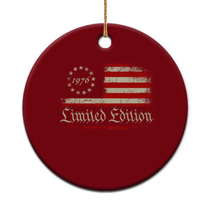 50th Birthday 1976 Limited Edition Ceramic Ornament Gifts for 50 Years Old Vintage American Flag TS11 1pc Red Print Your Wear