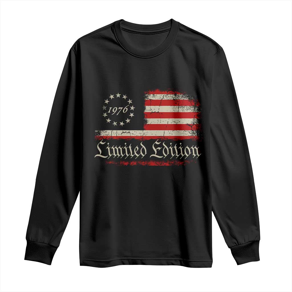 50th Birthday 1976 Limited Edition Long Sleeve Shirt Gifts for 50 Years Old Vintage American Flag