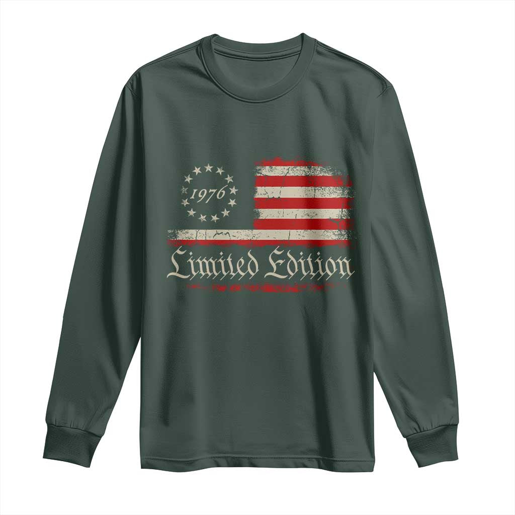 50th Birthday 1976 Limited Edition Long Sleeve Shirt Gifts for 50 Years Old Vintage American Flag