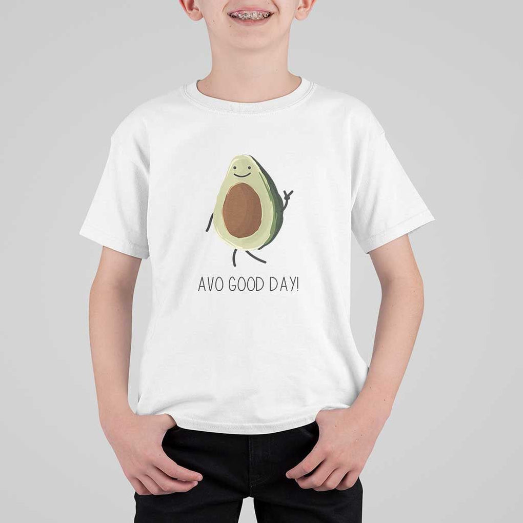 Avocado T Shirt For Kid Avo Good Day Cute Fruit TS11 White Print Your Wear