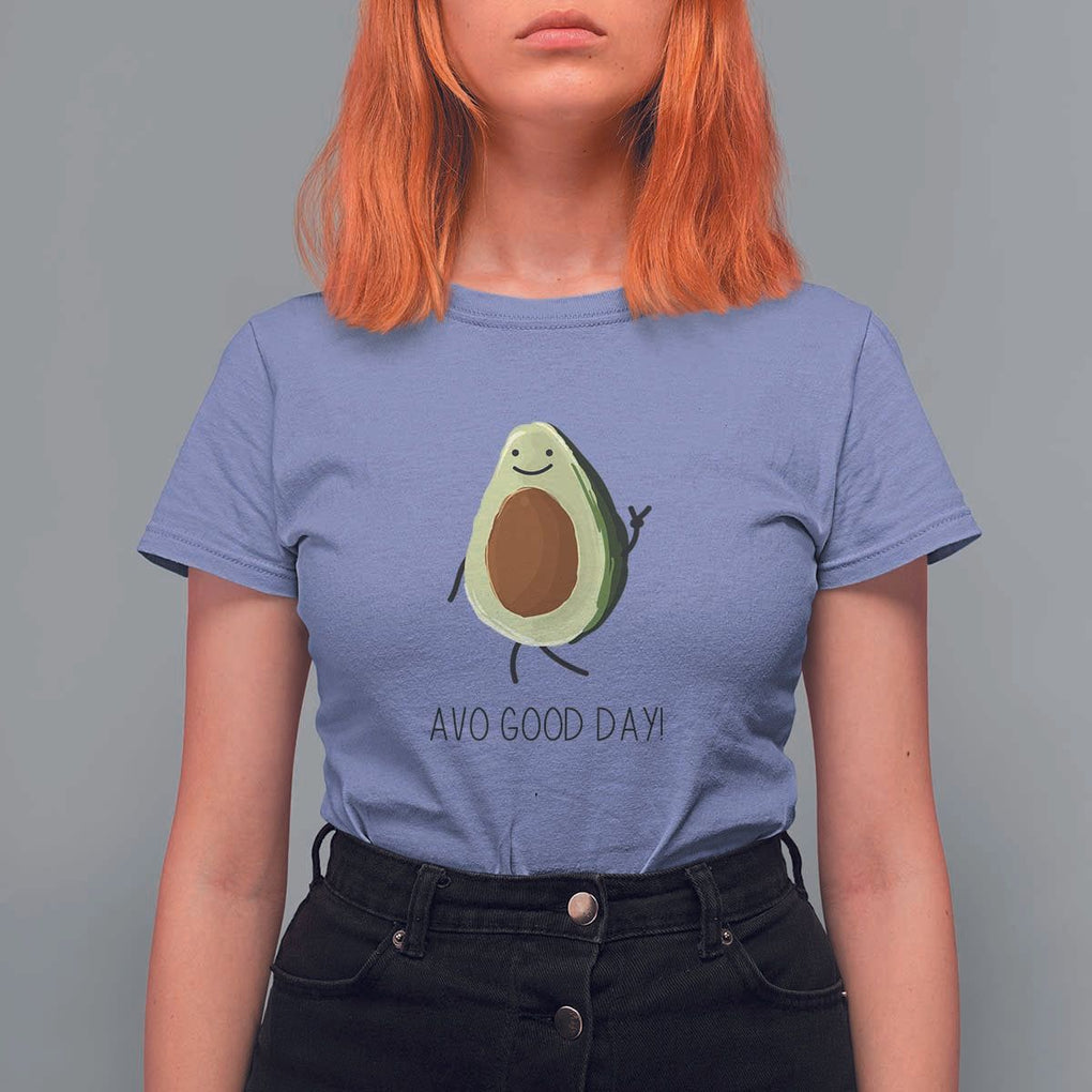 Avocado T Shirt For Women Avo Good Day Cute Fruit TS11 Violet Print Your Wear