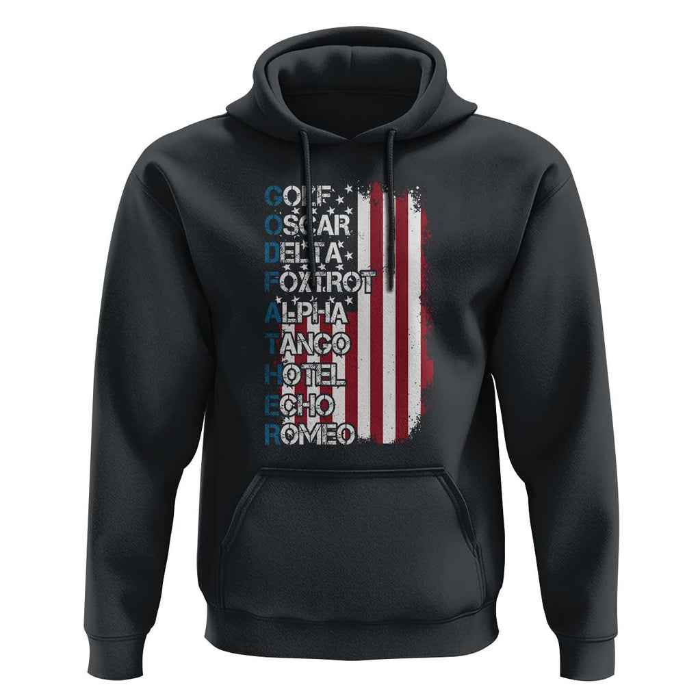 Godfather Hoodie Phonetic Alphabet Veteran Dad Uncle TS11 Black Print Your Wear