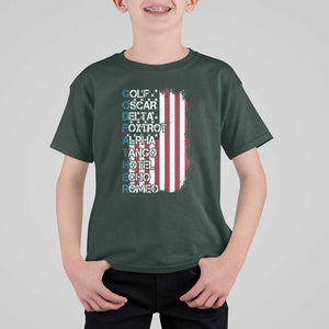 Godfather T Shirt For Kid Phonetic Alphabet Veteran Dad Uncle TS11 Dark Forest Green Print Your Wear
