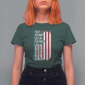 Godfather T Shirt For Women Phonetic Alphabet Veteran Dad Uncle TS11 Dark Forest Green Print Your Wear
