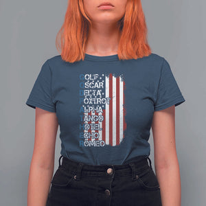 Godfather T Shirt For Women Phonetic Alphabet Veteran Dad Uncle TS11 Navy Print Your Wear