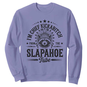 Funny I'm Chief Kickabitch From The Slapahoe Tribe Sweatshirt Native American Racoon TS11 Violet Print Your Wear