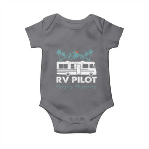 Funny RV Pilot Camping Baby Onesie Enjoying The Journey Motorhome Travel Vacation TS11 Charcoal Print Your Wear