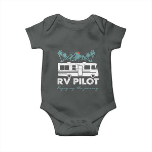 Funny RV Pilot Camping Baby Onesie Enjoying The Journey Motorhome Travel Vacation TS11 Dark Heather Print Your Wear