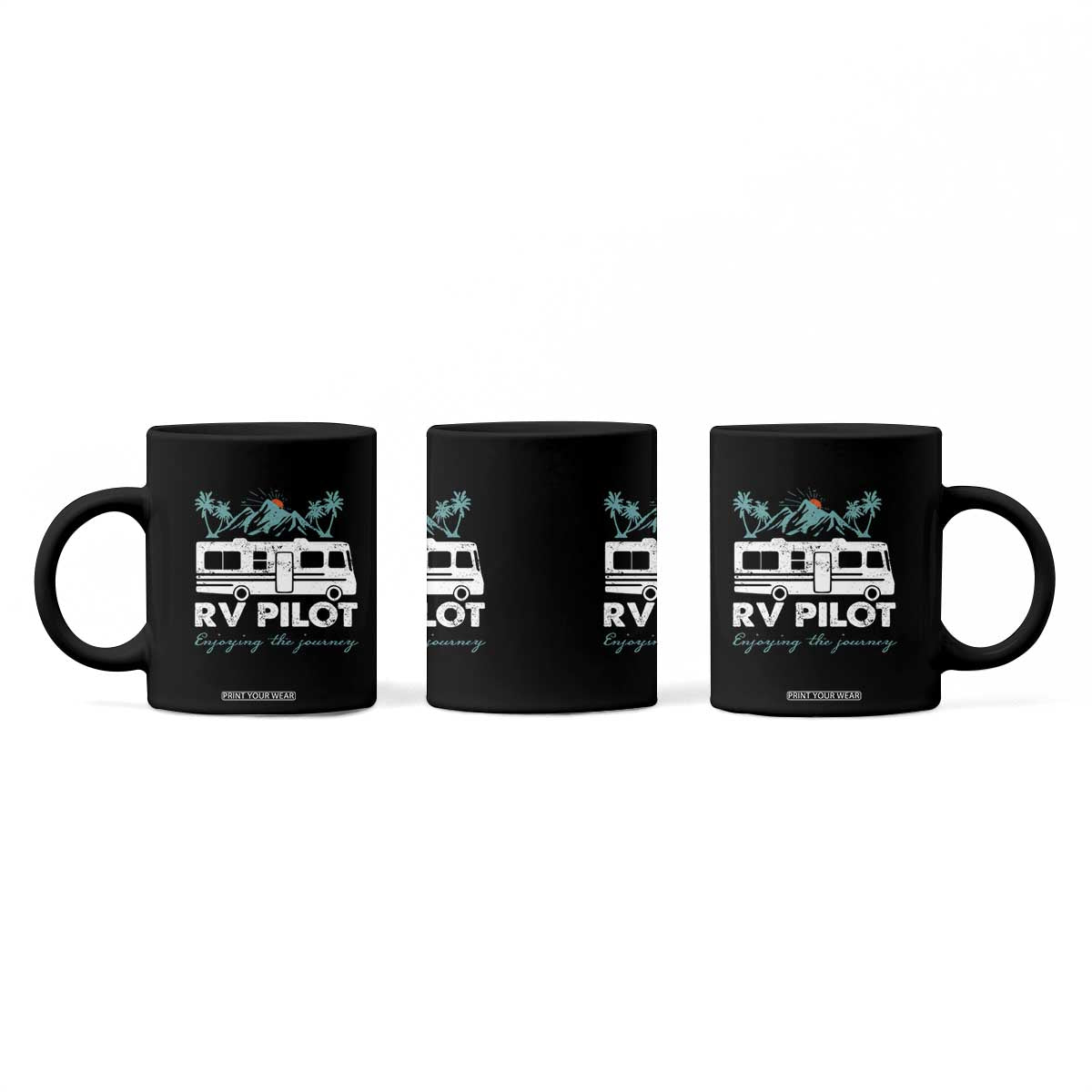 Funny RV Pilot Camping Coffee Mug Enjoying The Journey Motorhome Travel Vacation TS11 Print Your Wear