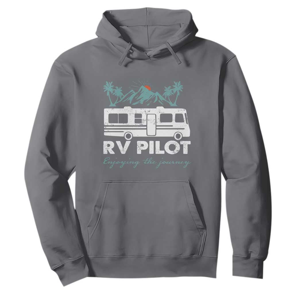 Funny RV Pilot Camping Hoodie Enjoying The Journey Motorhome Travel Vacation TS11 Charcoal Print Your Wear