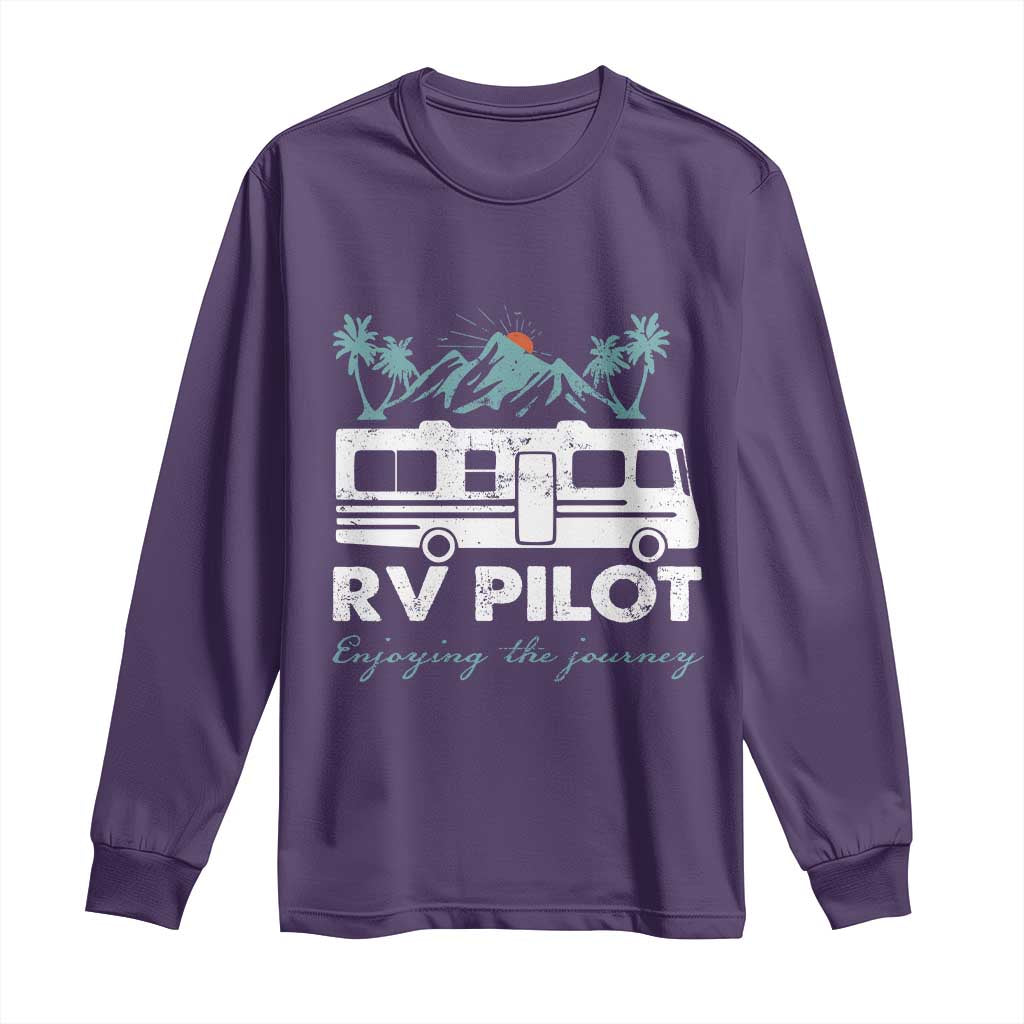 Funny RV Pilot Camping Long Sleeve Shirt Enjoying The Journey Motorhome Travel Vacation TS11 Purple Print Your Wear
