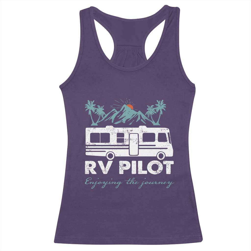 Funny RV Pilot Camping Racerback Tank Top Enjoying The Journey Motorhome Travel Vacation TS11 Purple Print Your Wear