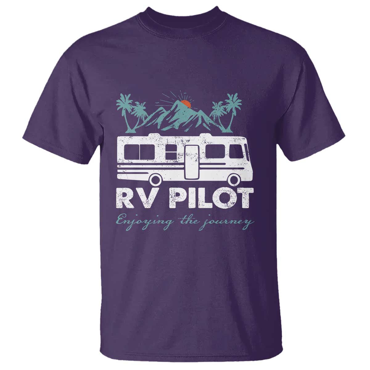 Funny RV Pilot Camping T Shirt Enjoying The Journey Motorhome Travel Vacation TS11 Purple Print Your Wear