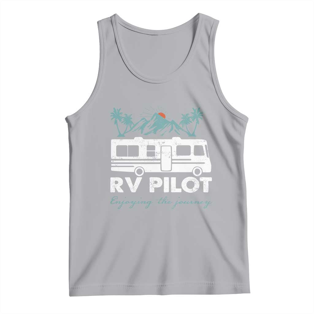 Funny RV Pilot Camping Tank Top Enjoying The Journey Motorhome Travel Vacation TS11 Athletic Heather Print Your Wear