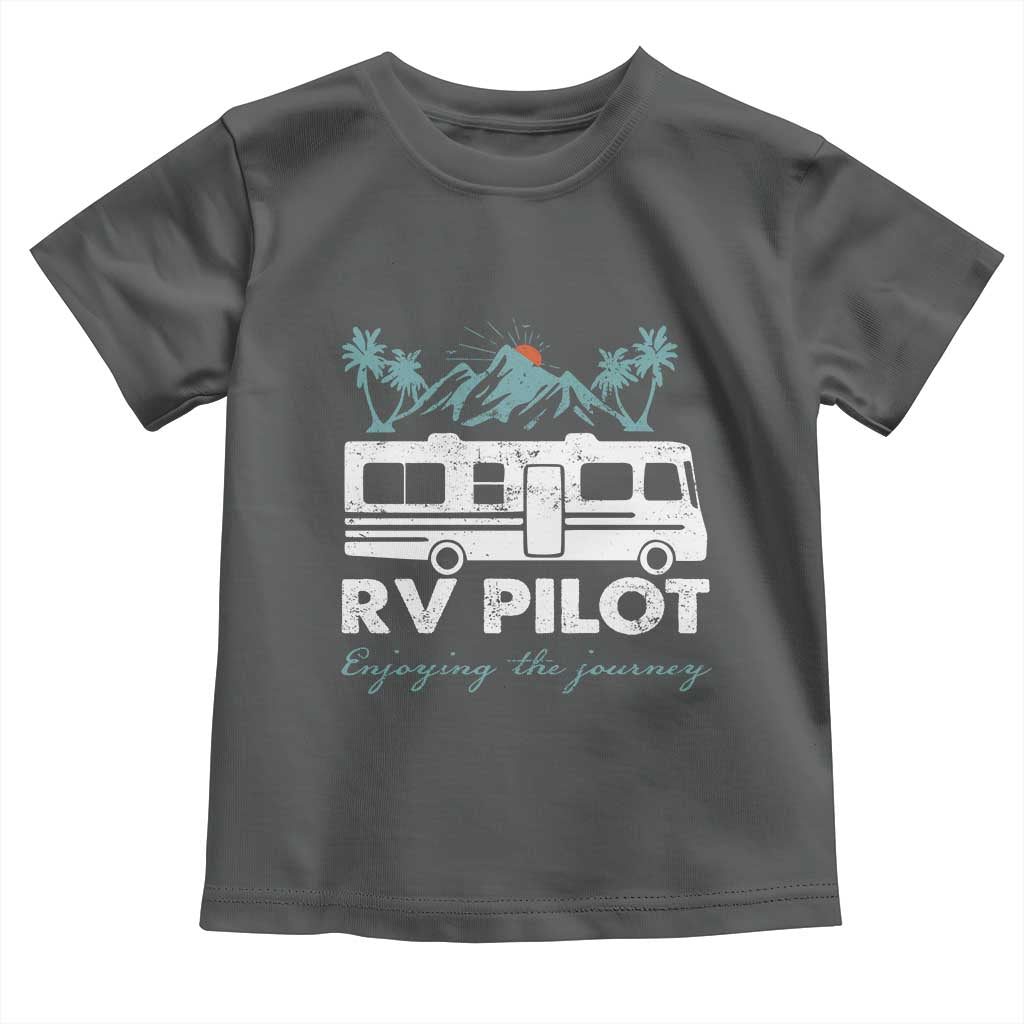 Funny RV Pilot Camping Toddler T Shirt Enjoying The Journey Motorhome Travel Vacation TS11 Dark Heather Print Your Wear