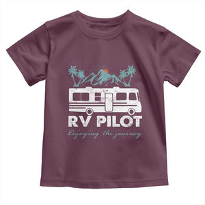 Funny RV Pilot Camping Toddler T Shirt Enjoying The Journey Motorhome Travel Vacation TS11 Maroon Print Your Wear