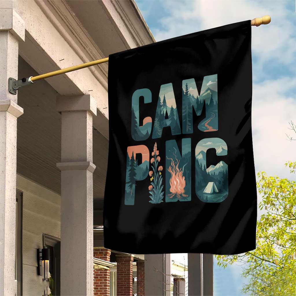 Funny Camping Nature Adventure Campfire Tent Mountains Garden Flag TS11 Print Your Wear