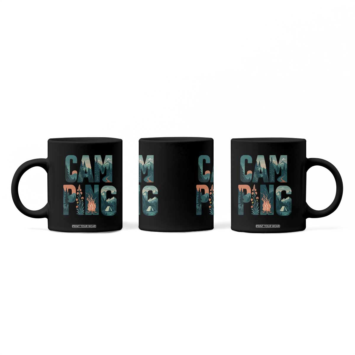 Camping Nature Adventure Campfire Tent Mountains Coffee Mug TS11 Print Your Wear