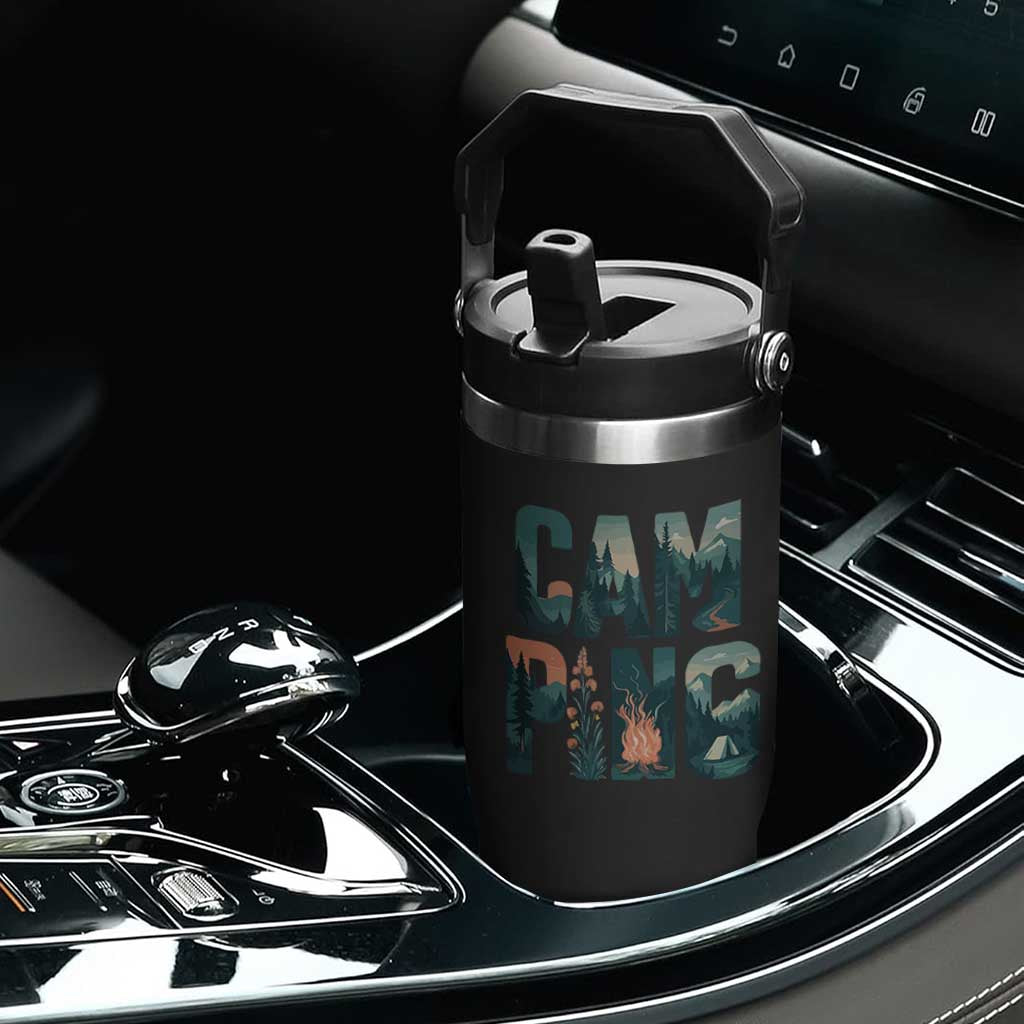 Camping Nature Adventure Campfire Tent Mountains Flip Straw Tumbler TS11 Print Your Wear