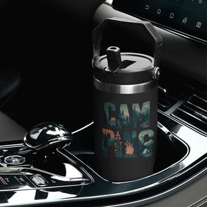 Camping Nature Adventure Campfire Tent Mountains Flip Straw Tumbler TS11 Print Your Wear