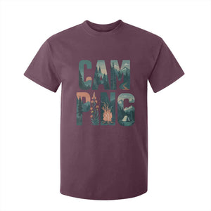 Camping Nature Adventure Campfire Tent Mountains T Shirt For Kid TS11 Maroon Print Your Wear