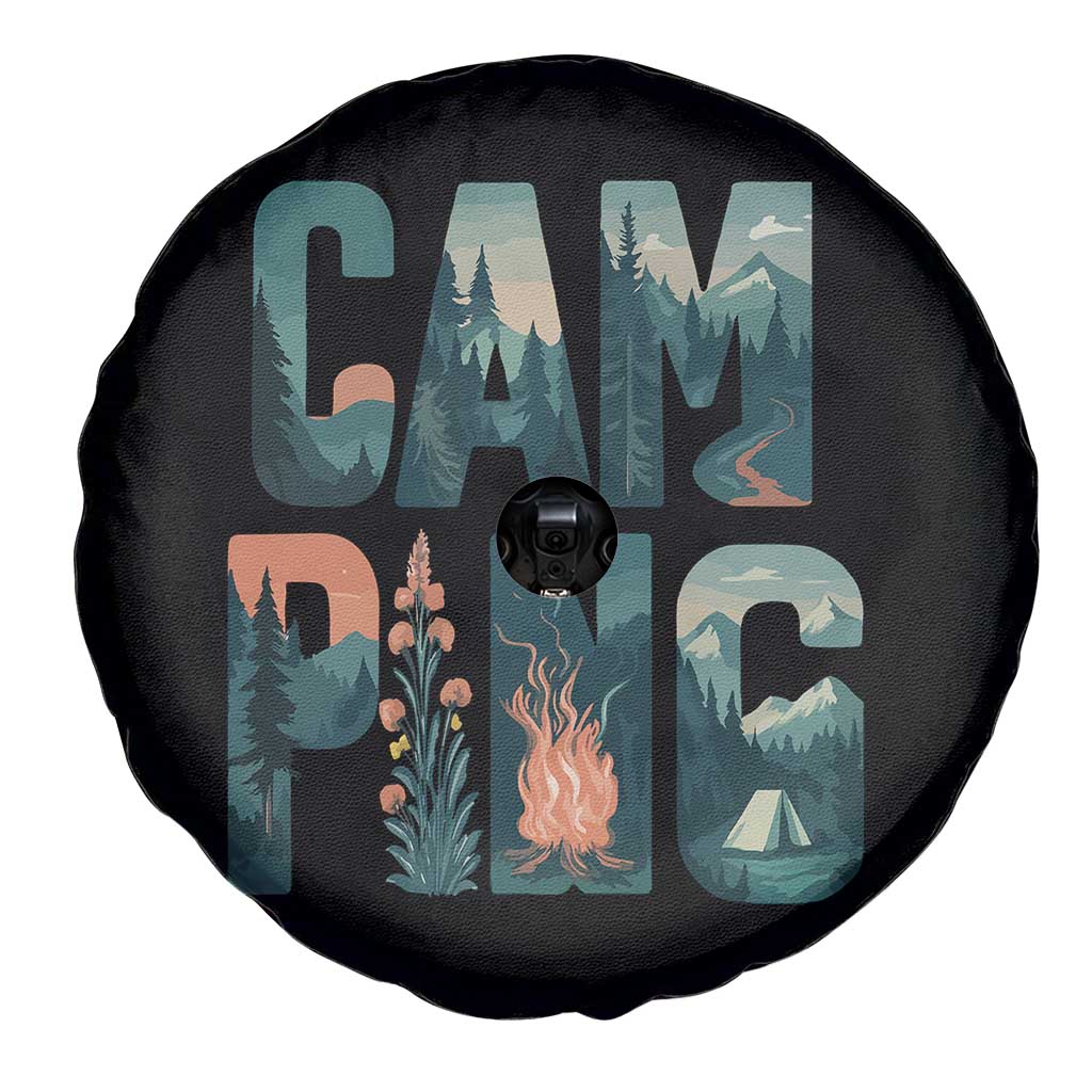 Camping Nature Adventure Campfire Tent Mountains Spare Tire Cover TS11 Print Your Wear