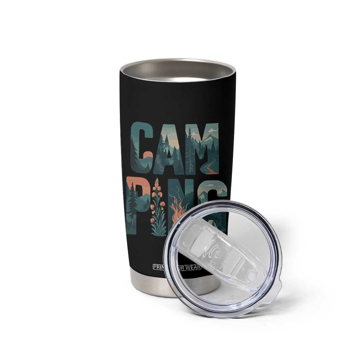 Camping Nature Adventure Campfire Tent Mountains Tumbler Cup TS11 Print Your Wear