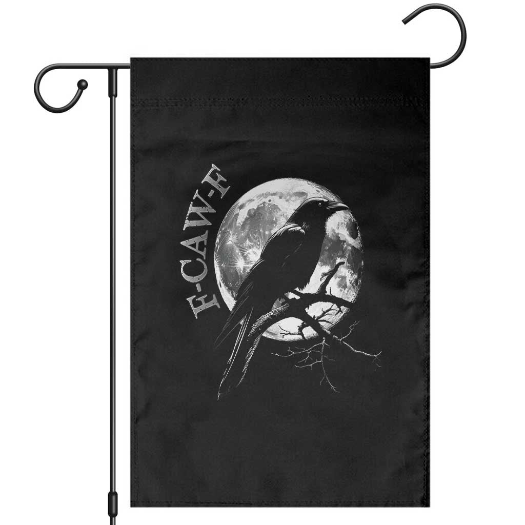 Funny F Caw F Garden Flag Black Crow Moon Gothic Adult Humor TS11 Black Print Your Wear
