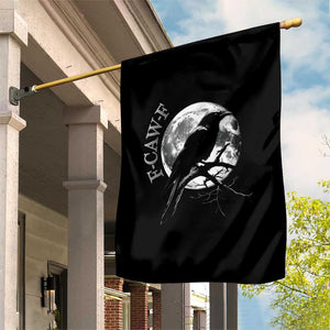 Funny F Caw F Garden Flag Black Crow Moon Gothic Adult Humor TS11 Print Your Wear