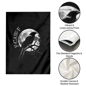 Funny F Caw F Garden Flag Black Crow Moon Gothic Adult Humor TS11 Print Your Wear