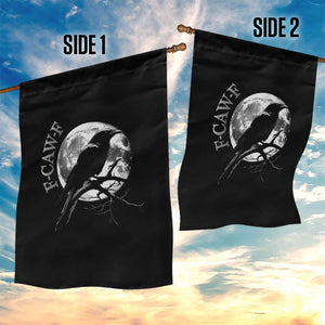 Funny F Caw F Garden Flag Black Crow Moon Gothic Adult Humor TS11 Print Your Wear