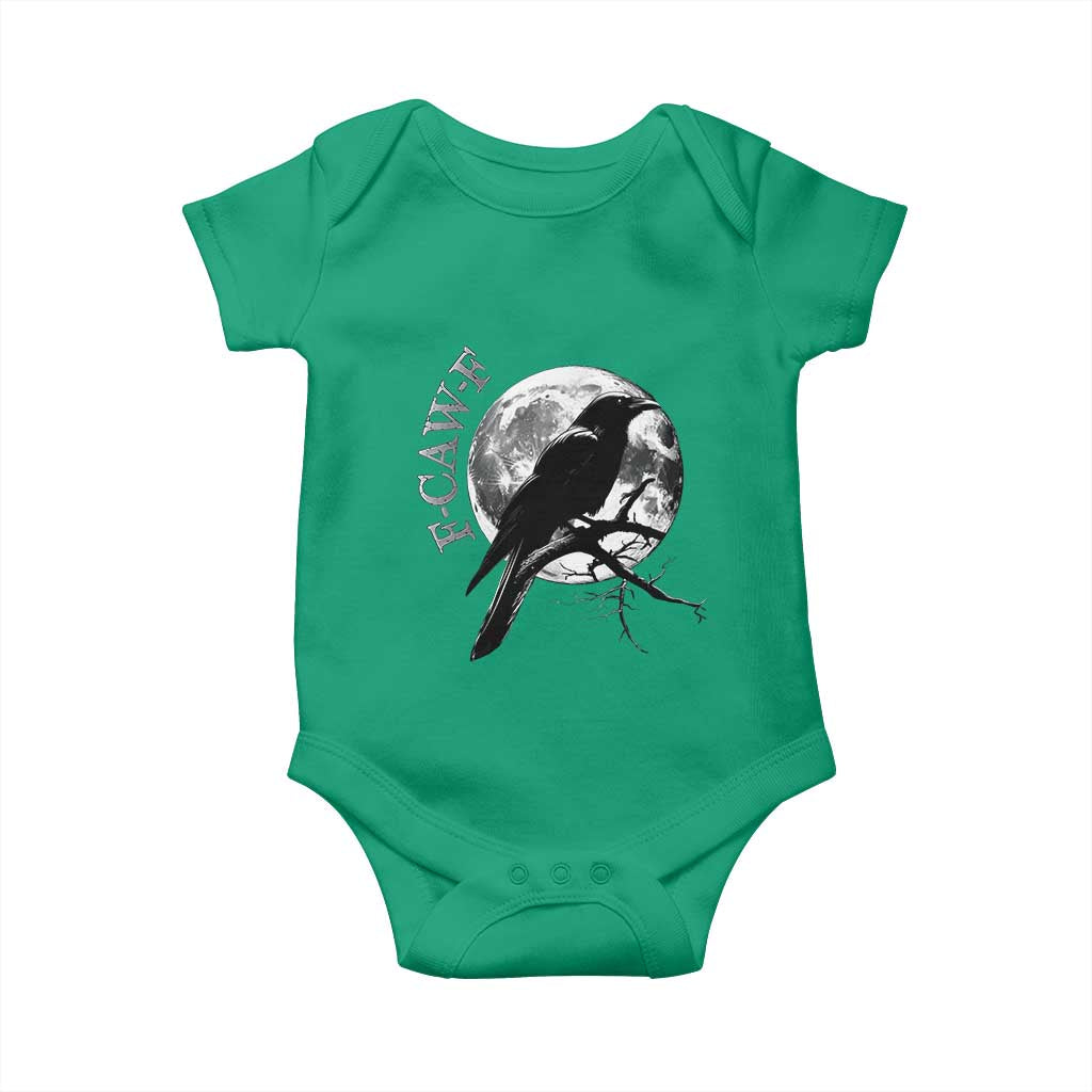 Funny F Caw F Baby Onesie Black Crow Moon Gothic Adult Humor TS11 Irish Green Print Your Wear