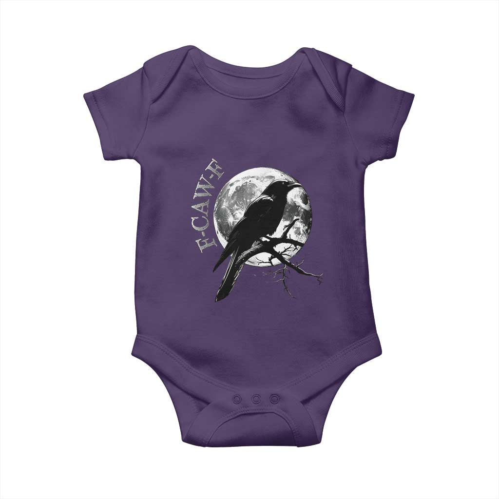Funny F Caw F Baby Onesie Black Crow Moon Gothic Adult Humor TS11 Purple Print Your Wear