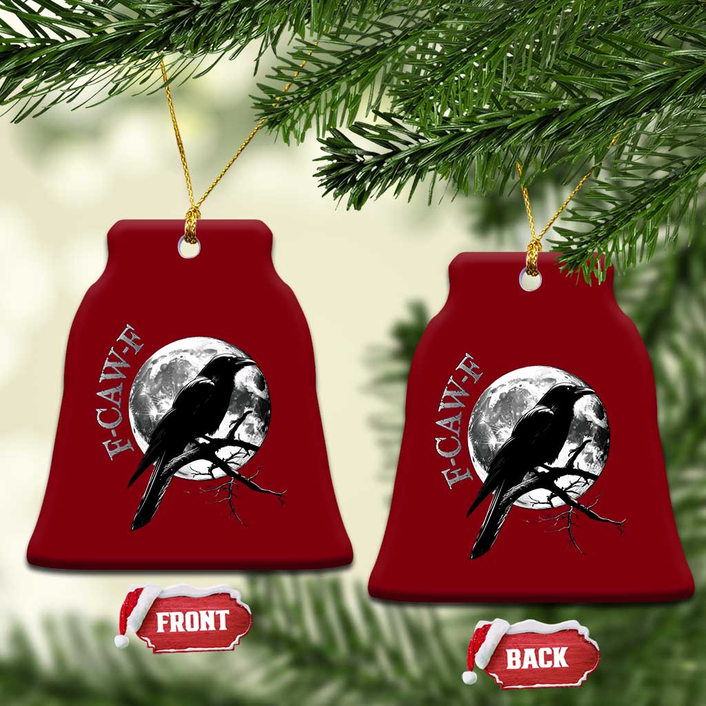 Funny F Caw F Ceramic Ornament Black Crow Moon Gothic Adult Humor TS11 Print Your Wear